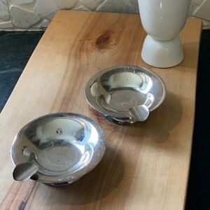 VICTORIAN PLATE | Set of 2 | Silver Plate Ashtrays